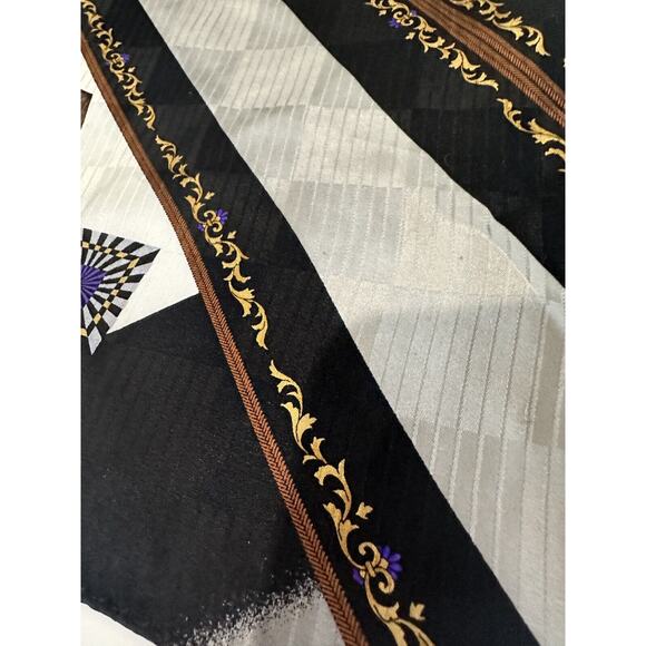 10” Satin 100% Silk Pocket Square, Hanky, handkerchief, Black And Tan Hand Roll - Picture 3 of 8